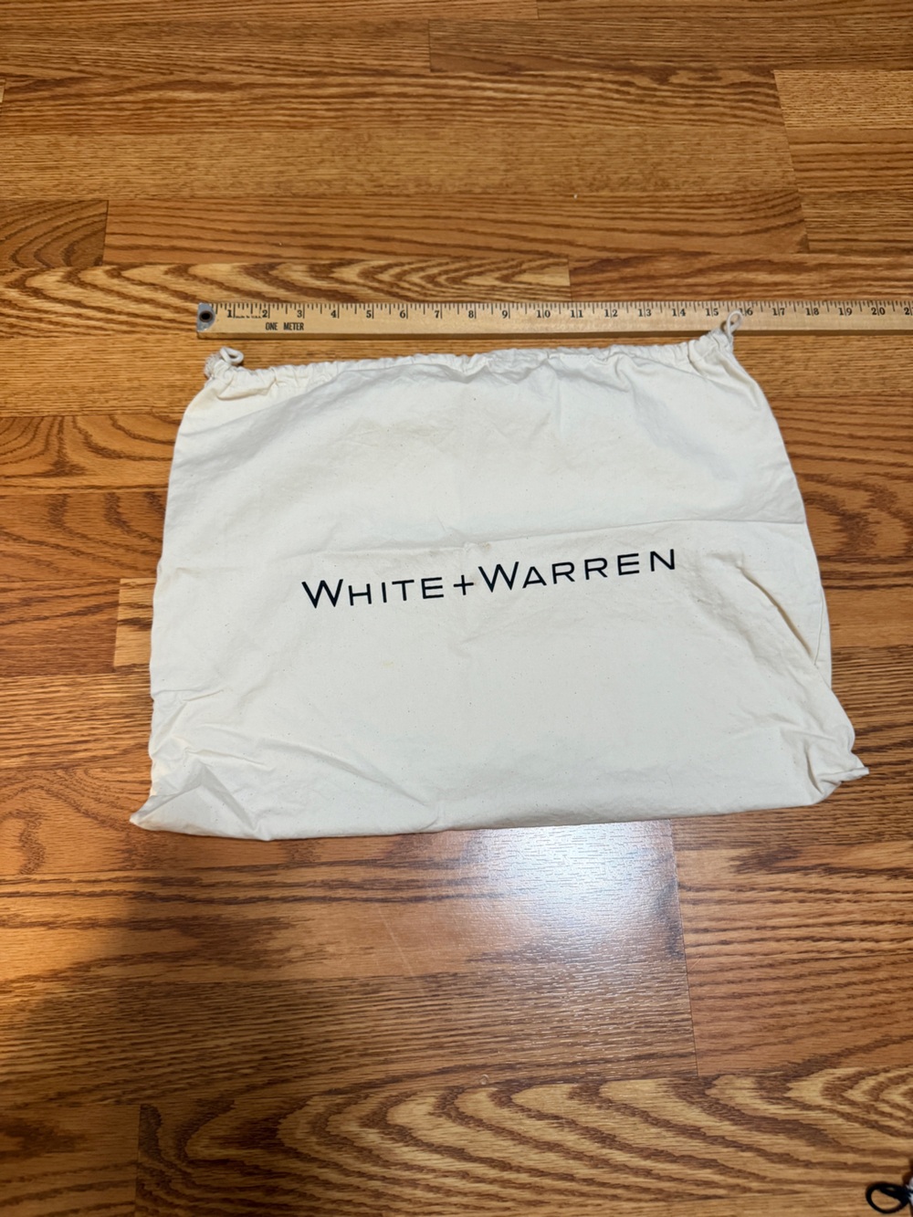 White + Warren Cream Drawstring Logo Dust Bag